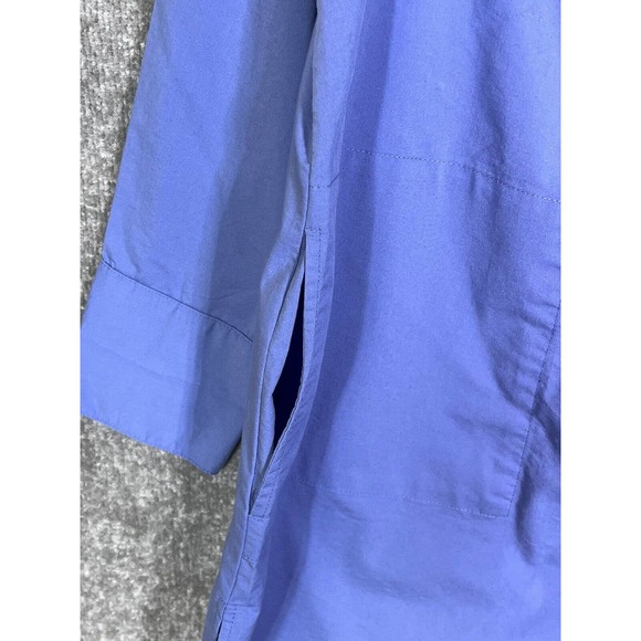 Denim & Co Long Sleeve Button Up Tunic Top Womens Size 1X Stretch Blue Pockets - Picture 13 of 15